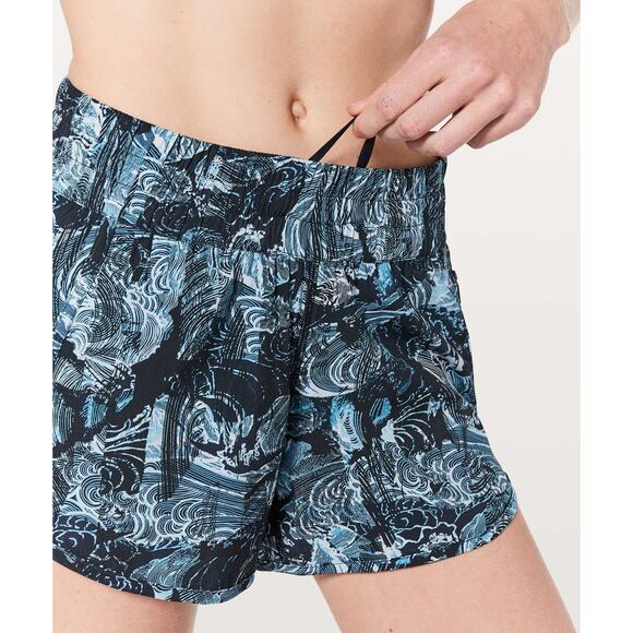 Lululemon Tracker Short V *4" Eternal Wave Starlight Black Size 8 - Picture 1 of 14